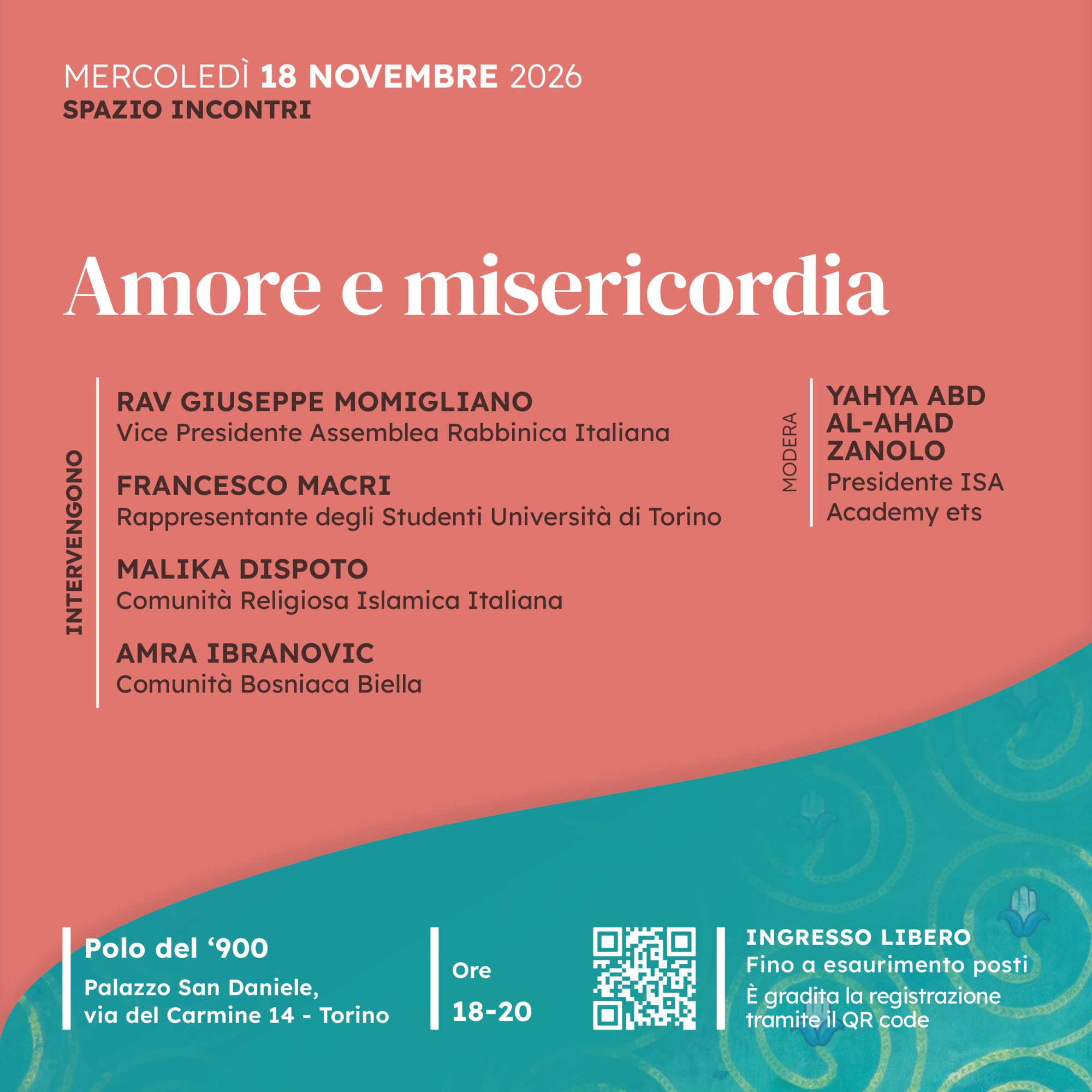 Amore e misericordia - 18 novembre 2026, Polo del '900, Torino